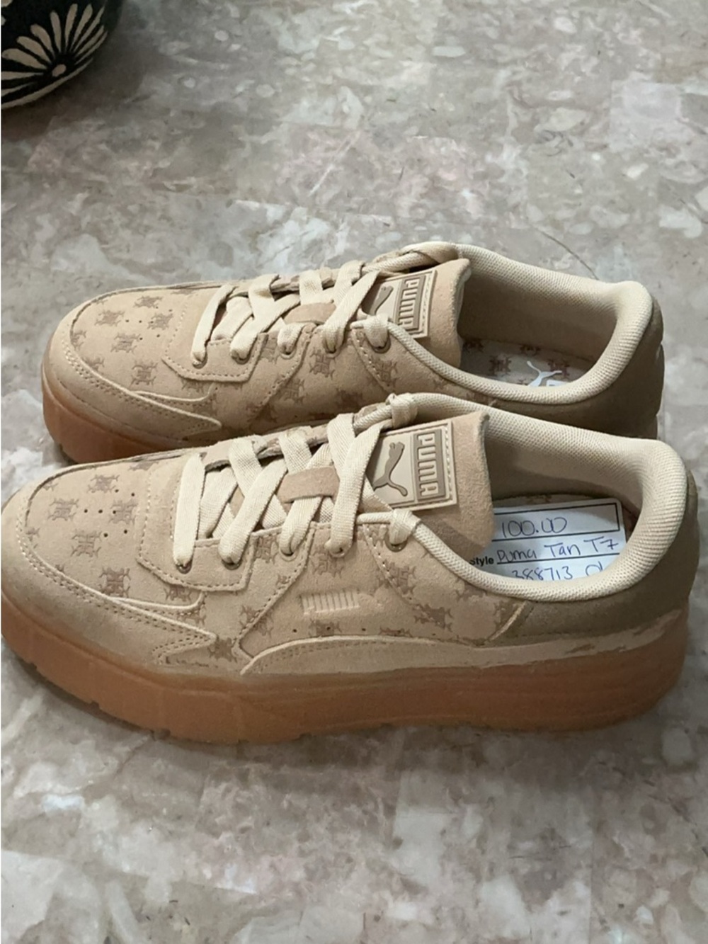 Puma Tan Platform Sneakers